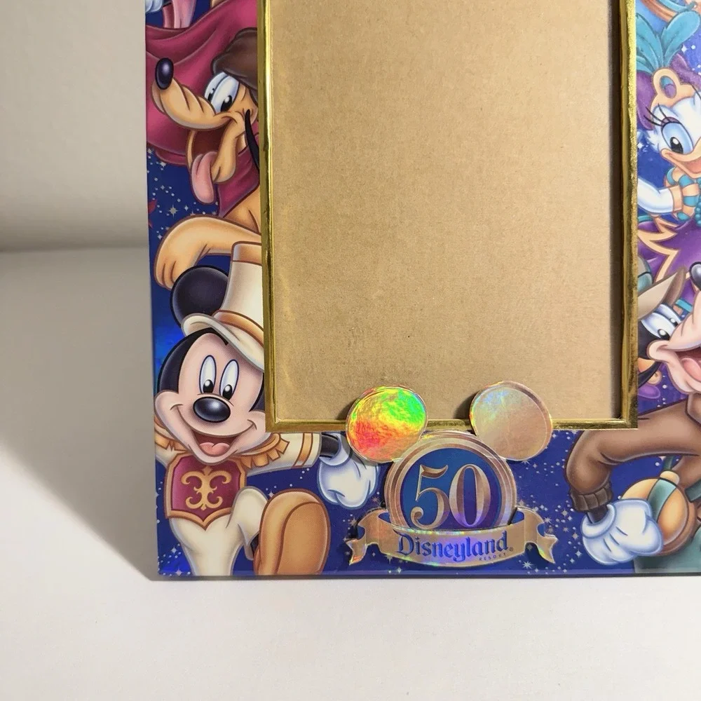 Disney 50th Anniversary 5x7 Photo Frame Mickey Mouse Minnie Pluto Daisy Goofy